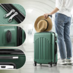 Curved Vertical Stripe 4-in-1 Trolley Case - Retro Green - Image 7