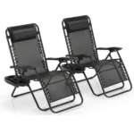 2-Pack Zero Gravity Lounge Chairs,Folding Recliners with Pillow & Cup Holder for Outdoor Patio, Pool, Beach (Shipment from Walmart)