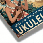 CIFbuy Vintage Hawaiian Ukulele Girl Metal Sign 8x12 Inch, Antique Farmhouse Tin Poster For Home Kitchen Cafe Bar Garage Decor, Classic TikTok, TikTok, e Self-pickup Logiopics - Image 5