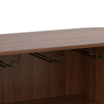 39" Fluted Liquor & Coffee Bar Cabinet with 6 Wine Racks and 3 Glass Holders, Mid-Century Modern Bar Cabinet with A Large Storage Drawer ,4 Hidden Storage Space on the Side , White - Image 10