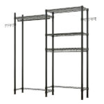 The Washer and Dryer Storage Shelf Wire Garment Rack Heavy Duty Clothes Rack Laundry Room Drying Rack Bathroom Space Saving Rack Closet Organizer Metal Garment Rack Portable Clothes Hanger Home Shelf - Image 2