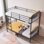 Same Code 12883671 Iron Bed Bunk Bed with Ladder for Kids Twin Size Black - Image 55
