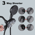High Pressure 3-Way Rainfall Combo, Luxurious Rain Showerhead and Hand Held Shower Separately or Together, Comes with Shower Hose, Shower Arm - Image 5
