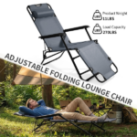 Portable Dual Purposes Extendable Folding Reclining Chair Grey - Image 6