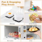White Wooden Kids Play Kitchen with Interactive Stove & Sink, ASTM/CPSIA Compliant Pretend Cooking Set for Ages 3+ - Image 5