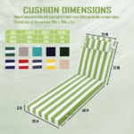 Outdoor Chaise Lounge Cushion, 80 in. x 26 in. x 3 in. Waterproof Fade-Resistant Patio Chair Pad for Pool Beach - Image 3