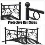 102*51*43cm Garden With Round Iron Ball Flat Top Handrail Garden Iron Bridge Black - Image 8
