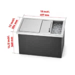 Drop-In Ice Chest, Stainless Steel Ice Storage Box with Sliding Lid and Drain Hose, Ice Bin for Chilled Wine, Beer, Beverage (18 x 12 x 14.5 Inches) - Image 2