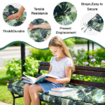 Outdoor Bench Cushion, 63 × 20 × 4 Inch, Tufted Waterproof Swing Cushion with Ties, for Patio Bench or Window Seat - Image 5