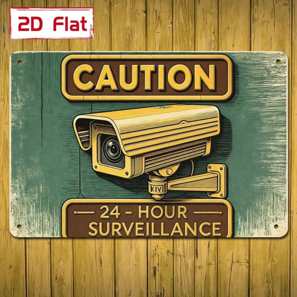 d6c9f9fe-303e-4637-b7e6-2551612bb630.png CIFbuy Caution 24-Hour Surveillance Camera Metal Sign, Weatherproof Rustproof" UV Resistant 2D Flat Unframed Security Warning Plaque, 2D Flat Unframed Security Warning Plaque, 7. ikTok, ikTok, t Self-pickup Logiopics - Image 1