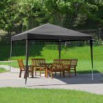 Same Code 00418742 10×10ft Black Outdoor Canopy Gazebo with 4 Removable Side Panels, 2 Zipper Doors and 2 Mesh Windows, Heavy Duty PE Cloth, Powder Coated Iron Pipes for Backyard Party Camping - Image 15