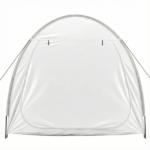 6.8x4.9FT Light Gray Arched Bicycle Storage Shed, 210D PU Silver Coated Oxford, Black Fiberglass Rod Frame, Front&Side Dual Doors, Inner Storage Bag & Portable Carry Bag - Image 4