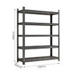 Garage Five Story Shelf, Capable Of Accommodating 2500 LBS, Adjustable Metal Shelf, Black, Requires Assembly, 71.2 "H x 47.24"L x 23.62 "D - Image 7