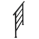 [Same Code 04286986]Handrails for Outdoor Steps, Wrought Iron Handrail Fits 1 to 4 Steps, Transitional Handrail with Installation Kit, Black - Image 4