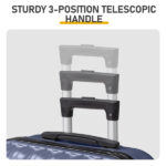 ABS Trolley Case 20in 24in 28in 3PCS Suitcase Set Vertical Striped Frosted Case Suitcase Navy Blue - Image 11