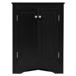 Black Triangle Bathroom Storage Cabinet with Adjustable Shelves, Freestanding Floor Cabinet for Home Kitchen - Image 14