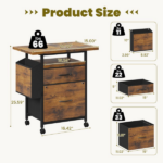 File Cabinets, Storage Cabinets for Hanging Files Letter/Legal/F4/A4 Size, Rust - Image 3