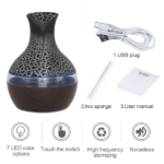 300ml USB Aromatherapy Diffuser and Humidifier, Ultra Quiet Cool Mist Humidifier with Remote Control, 7 Color Changing LED Lights for Home, Office, Bedroom, Nursery - Image 5