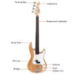 [Do Not Sell on Amazon] Fretless Electric Bass Guitar Full Size 4 String for experienced Bass Players Cord Wrench Tool Burlywood - Image 17