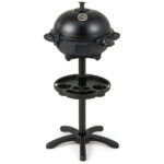 Black 1200W Electric BBQ Grill with Double-Zone Cooking, 2-in-1 Freestanding & Countertop Grill for 6-10 People - Image 2