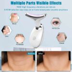 Neck Face Massager Face Sculpting Tool 3 Colour Modes and Vibration for Facial Massager for Double Chin - Red - Image 5
