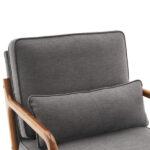 Same Code 33734058 Oak Armrest Oak Upholstered Single Lounge Chair Indoor Lounge Chair Dark Grey - Image 10