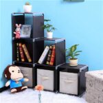 Multifunctional Assembled 3 Tiers 6 Compartments Storage Shelf Black - Image 12