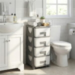 4-Drawer Compact Plastic Storage Cabinet Vertical Organizer for Bedroom Bathroom Office - Image 2