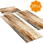 Three-piece kitchen rug set, non-slip and washable, abstract pattern kitchen hallway rug, soft and comfortable, suitable for sinks, floors, entrances, hallways and bathrooms. - Image 2