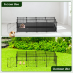 Modular Metal Small pet exercise pen DIY Multi Shape Layout, Metal Pet Enclosure Multi Tier L Square Rectangular Setup, Waterproof Protective Mat Small Animal Indoor Outdoor Cage - Image 6