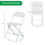 6pcs Injection Molding Classic Garden Plastic Folding Chair White - Image 14