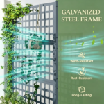 43" x 16" x 70" Gray Metal Raised Garden Bed – Galvanized Planter Box with Trellis for Garden - Image 5
