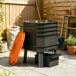 Orange 4-Tray Worm Composter Bin – 7.4 Gal Odor-Free, Leak-Proof Indoor & Outdoor Food Waste Recycling