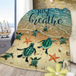 Tropical Baby Sea Turtle Flannel Fleece Blanket 3D Ocean Waves Flannel Soft Plush Throw Blanket Cozy Blankets for Bed Chair Car Sofa Couch Bedroom 75*100cm temu can only be self-picked up