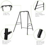 133*137*180cm Wrought Iron Four-Legged Standing 200kg Three Rings Hanging Chair Frame Black - Image 23
