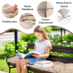 Outdoor Bench Cushion, 60 × 20 × 4 Inch, Tufted Waterproof Swing Cushion with Ties, for Patio Bench or Window Seat - Image 3