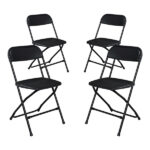 Replace 8542051 4pcs Injection Molding Classic Garden Plastic Folding Chair Black - Image 18