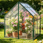 36" x 36" x 43" Mini Outdoor Greenhouse with Detachable PE Bottom Mat, Heavy‑Duty Metal Frame Small Grow Tent with Wind Ropes & Ground Stakes for Garden Balcony Patio - Image 5