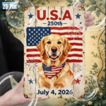 CIFbuy 2D Flat Iron Wall Art 8x12 Inch, 250th Independence Day Golden Retriever Metal Sign, Patriotic Home Decor With Pre-Drilled H Art 8x12 IikTok, Art 8x12 IikTok, ign Self-deckup Logiopd Hr - Image 6