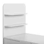 White MDF Folding Nail Desk with 2 Drawers, Cabinet Door & Storage Shelf - Image 10