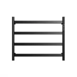 22.5" Black Heated Towel Rack for Bathroom,Wall Mounted with Intelligent Touch Screen Timer, 4-Bar Towel Warmer, 304 Stainless Steel Polished, Plug-in/Hard-Wired[Unable ship on weekends, TK/TEMU only for pickup, only TX10643 warehouse supports GOFO]