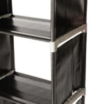 Multifunctional Assembled 3 Tiers 6 Compartments Storage Shelf Black - Image 5