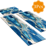 Three-piece kitchen rug set, non-slip and washable, abstract pattern kitchen hallway rug, soft and comfortable, suitable for sinks, floors, entrances, hallways and bathrooms. - Image 2