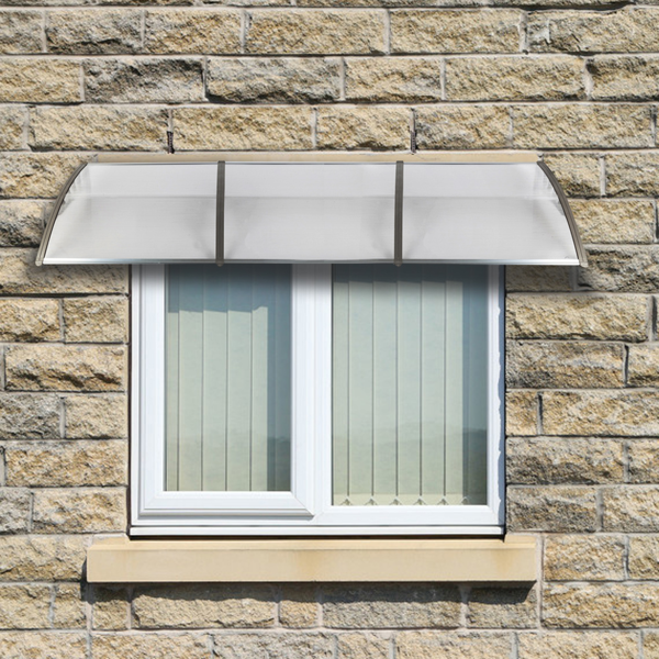 Same Code 51069445 HT-300 x 100 Household Application Door & Window Rain Cover Eaves Transparent Board & Gray Holder
