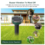 Solar Mole Repeller, Ultrasonic Vibration Rodent Deterrent with Buzzer Sound Wave, Waterproof Outdoor Pest Repellent for Moles Gophers Voles, 323 Sq.ft Coverage for Yard Garden Farm - Image 5
