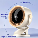 Clip-On USB Rechargeable Desktop Portable Small Fan Adjustment 5 Speed w/ LED display& Hook For Camping Office Home Stroller Car (products W/ battery US Logistics For DHL Ground/ Fedex Ground. TK/TMEU only For self-pickup, self-pickup Cannot use USPS) - Image 4