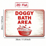 CIFbuy 1pc Doggy Bath Area Metal Sign, Cute Dog" Bathroom Decor, Weatherproof Rustproof UV Resistant, UV Resistant, 7.87x11.81 Inch Unframed Wall Art Cute Dog BathikTok, Cute Dog BathikTok, t Self-pickup Logiopics - Image 2