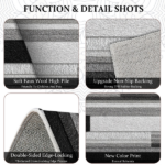 Three-piece kitchen rug set, non-slip and washable, abstract pattern kitchen hallway rug, soft and comfortable, suitable for sinks, floors, entrances, hallways and bathrooms. - Image 7