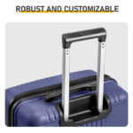 Non-TSA customs lock 4-in-1 PP trolley case, 16in, 20in, 24in, 28in PP, navy blue - Image 8