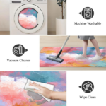 Three-piece kitchen rug set, non-slip and washable, abstract pattern kitchen hallway rug, soft and comfortable, suitable for sinks, floors, entrances, hallways and bathrooms. - Image 4